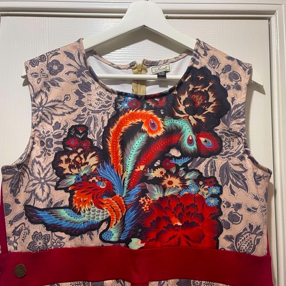 Mismash Black and White Sheath Dress Sleeveless Crew Neck - Picture 3 of 5